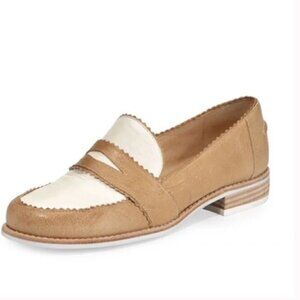 Stuart Weitzman Carli Two Tone Loafers Shoes Leather Round Toe Size 7.5 Women's